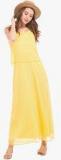 Elle Yellow Coloured Solid Maxi Dress women