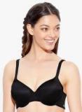 Enamor Black Solid Padded Wired T Shirt Bra women