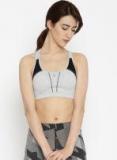 Enamor Grey Solid Non Wired Lightly Padded Sports Bra Women