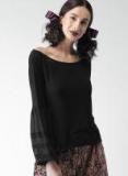 Encrypt Women Black Solid Boxy Top