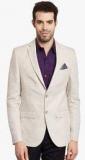 Envoy Beige Solid Blazer Men