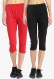 Espresso Pack Of 2 Multicoloured Solid Capris Women