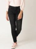 Esprit Black Skinny Fit Mid Rise Mildly Distressed Stretchable Jeans Women