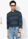 Esprit Green Regular Fit Striped Casual Shirt Men