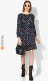 Esprit Navy Blue Coloured Printed Shift Dress Women