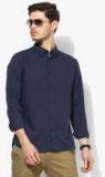 Esprit Navy Blue Solid Slim Fit Casual Shirt men