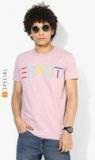 Esprit Pink Printed Round Neck T Shirt Men