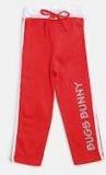 Eteenz Red Straight Fit Track Pants Girls