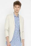 Ether Beige Solid Regular Fit Blazer Men