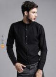 Ether Black Slim Fit Shirt Men