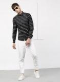 Ether Black Striped Regular Fit Casual Shirt Men