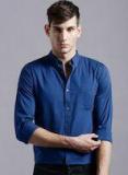 Ether Blue Anti Microbial Oxford Slim Fit Shirt Men