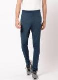 Ether Blue Staright Fit Solid Track Pants Men