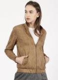 Ether Brown Solid Winter Jacket Women