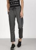 Ether Charcoal Checked Regular Fit Chinos Men