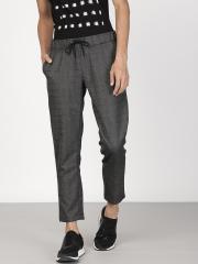 Ether Charcoal Checked Regular Fit Chinos men