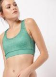 Ether Green Printed Non Wired Lightly Padded Sports Bra Women