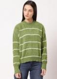 Ether Green Striped Pullover Women