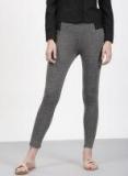 Ether Grey Melange Ankle Length Leggings Women