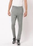 Ether Grey Melange Staright Fit Solid Track Pants Men