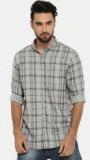 Ether Grey Slim Fit Checked Casual Shirt Men