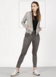 Ether Grey Solid Winter Jacket Women