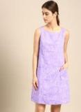 Ether Lavender Printed A Line Dress Women