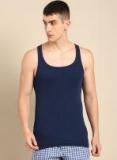 Ether Navy Blue Solid Innerwear Vest ETHR RB PK1 001F Men