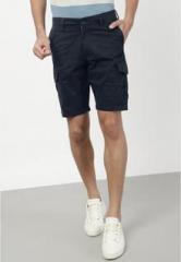 Ether Navy Blue Solid Shorts men