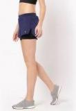 Ether Navy Blue Sports Shorts Women