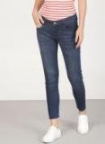 Ether Navy Skinny Fit Mid Rise Clean Look Stretchable Jeans Women