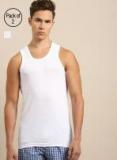 Ether Pack Of 2 Self Striped Innerwear Vests ETHR VST PK2 003A Men