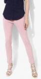 Ether Pink Regular Fit Solid Regular Trousers Women