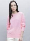 Ether Pink Solid Sweater women