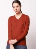 Ether Rust Orange Solid Pullover Women