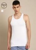 Ether White Solid Pack Of 2 Innerwear Vests Ethr Vst Pk2 002A Men