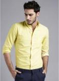 Ether Yellow Solid Regular Fit Casual Shirt Men