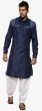 Ethiic Blue Solid Kurta Pyjamas men