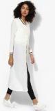 Evah London White Coloured Solid Summer Jacket women