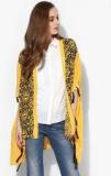 Evah London Yellow Printed Shrugs Women