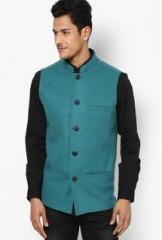 Even Acket Solid Aqua Blue Nehru Jacket Solid Green Nehru J men