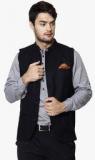 Even Black Striped Nehru Jacket men