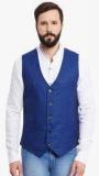 Even Blue Solid Waistcoat men