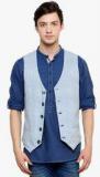 Even Blue Striped Waistcoat Men