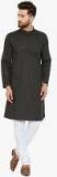 Even Charcoal Striped Kurta Men