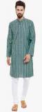 Even Green Striped Kurta men