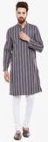 Even Grey Striped Kurta men