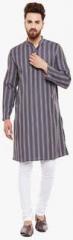 Even Grey Striped Kurta men