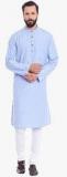 Even Light Blue Solid Kurta Men