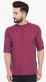 Even Magenta Woven Design Kurta Men